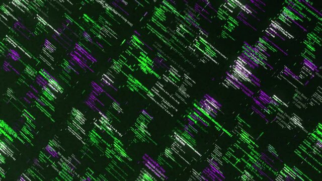 Abstract technology programming code background of software developer. Animation. Computer scriptor or software concept.