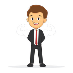 businessman or office man with drawn strong arms