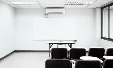 Empty white lecture room of university