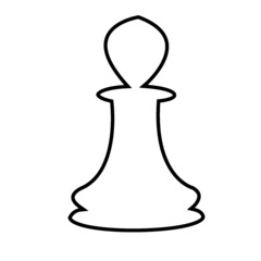 Chess pawn vector icon thin line