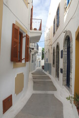 Fototapeta na wymiar Quiet streets on the island of Symi. Greece.