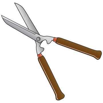 Garden Shears Vector Illustration,isolated On White Background