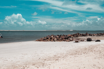 Aracaju, SE, Brazil, February 27, 2021. bag beach (Praia do Saco)