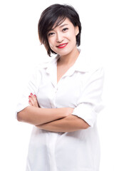 Portrait of smiling asian woman