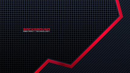 abstract black with red line technology background modern futuristic wallpaper solid texture deep futuristic backgrounds. vector.