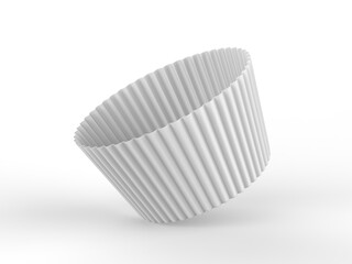 Blank paper baking cupcake liner for mockup. 3d render illustration.