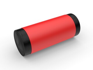 Blank Trash Bags Roll Mockup, 3d render illustration.