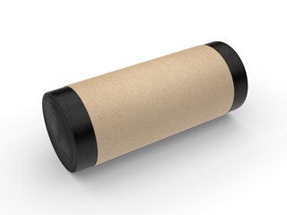 Blank Trash Bags Roll Mockup, 3d render illustration.