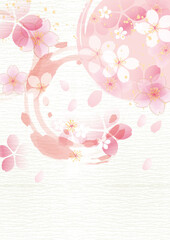 春　桜の和風背景素材
