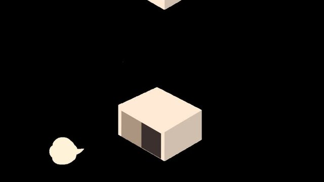 3階建て建築　青い屋根