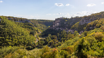 Fototapeta na wymiar Rocamadour city landscape in Dordogne in France
