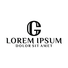 Initial letter G logo template with luxury vintage font illustration in flat design monogram symbol.