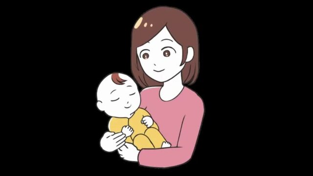 育児をする女性