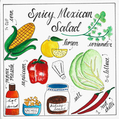 Ingredients for Spicy Mexican Salad