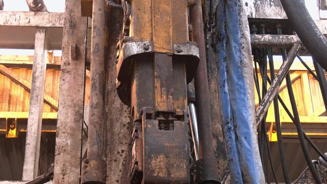 Drilling rig in oil field for drilled into subsurface in order to produced crude, inside view. 
