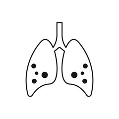 Lungs icon design isolated on white background
