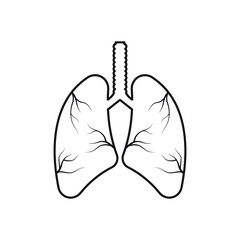 Lungs icon design isolated on white background
