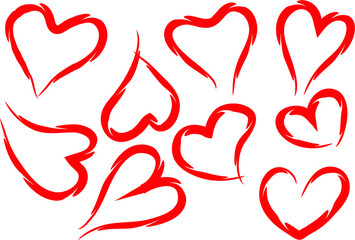 vector heart shape design set