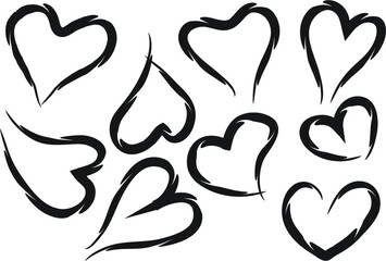 vector heart shape design set