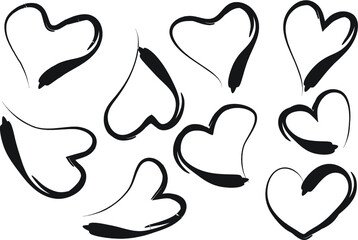 vector heart shape design set