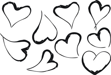 vector heart shape design set