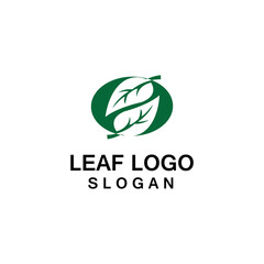 Simple green leaf icon vector logo