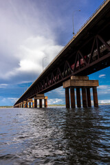 View of the Rollemberg-Vuolo railroad Bridge, is a mixed bridge that serves to cross Parana River	
