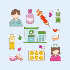 Medical colored line icon, simple Health care Medical vector illustration 