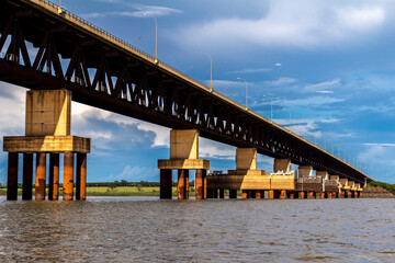  View of the railroad Bridge, is a mixed bridge that serves to cross of Parana River