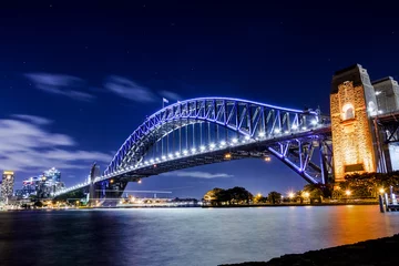 Foto op Plexiglas Sydney Harbour Bridge sydney harbour bridge bij nacht