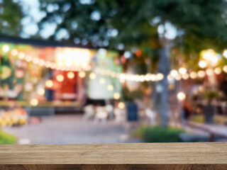 3D rendering, wooden top table on isolate bokeh background