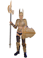 Fototapeta premium 3d illustration of a woman in a medieval fantasy armor