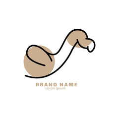 camel simple logo icon graphic. Editable stroke. vector design illustration