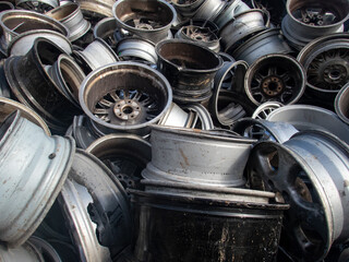 old steel rims for recycling