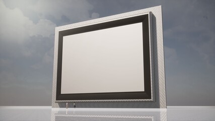Fototapeta premium 巨大額縁 斜め メタル 昼