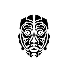 Tiki mask. Maori or polynesia pattern. Good for prints and tattoos. Isolated. Vector
