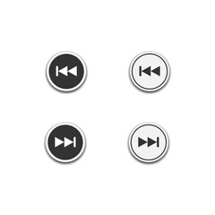 next, forward for music button symbol or icon isolated on white background, web template element, mobile app material, UI, UX. vector illustration