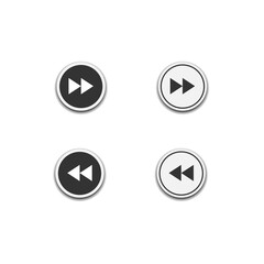 next, forward for music button symbol or icon isolated on white background, web template element, mobile app material, UI, UX. vector illustration