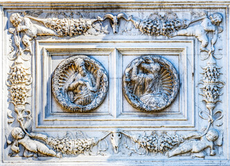 Street Stone Statue Facade Neighborhoods Venice Italy