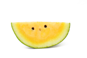 Yellow watermelon isolated on white background