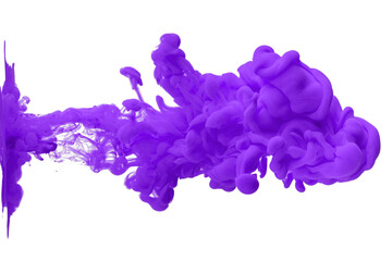 acrylic ink in water form an abstract smoke pattern isolated on white background