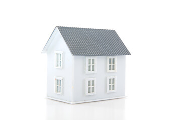 Small house model on white background