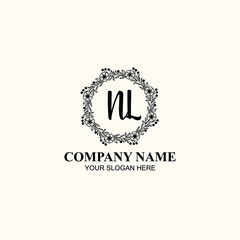 Letter NL Beautiful handwriting logo