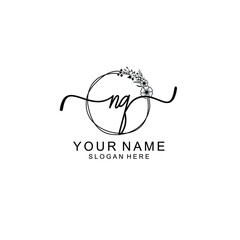 Letter NQ Beautiful handwriting logo