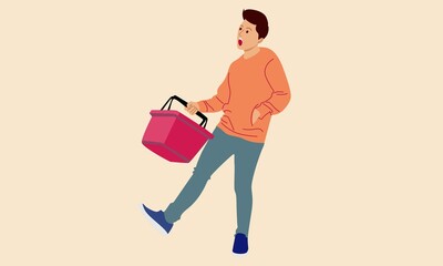 Shopping people vector concepts. Flat design