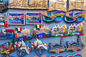 Fototapeta premium Gondolas Landmarks Magnets Venice Italy