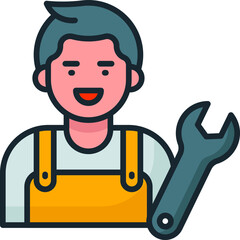 Automotive technician Avatar Concept,  Light vehicle Repair Vector Color Icon Design, Motor Vehicle Service and automobile repair shop Symbol, Lorry spare parts Sign, auto mechanic stock illustration