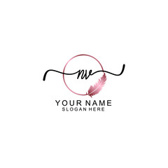 Letter NV Beautiful handwriting logo