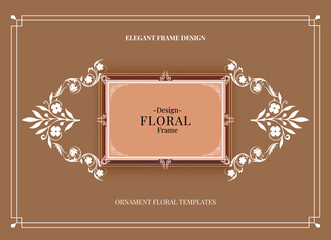 soft brown floral frame