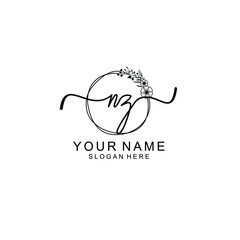 Letter NZ Beautiful handwriting logo